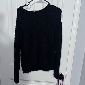 Black long sleeve popcorn sweater
